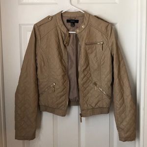 Forever 21 Pleather Bomber Jacket Size M
